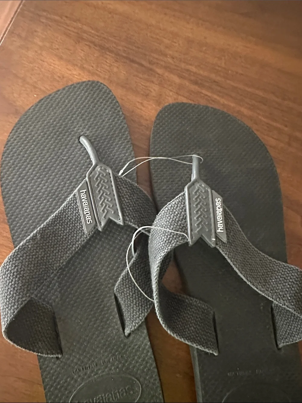 Havaianas Black Fabric Strap Flip Flops